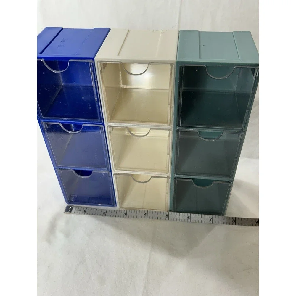 Clear Plastic 9 Drawer Storage Organizer Desktop Bathroom Makeup Craft Wall Moun